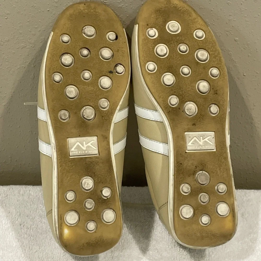 Anne Klein AK2 Women Tan Leather Lace Up Loafer Sneaker Driving Shoes SZ 7‎